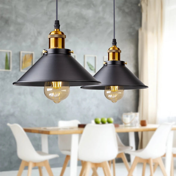 Black Vintage Industrial Pendant Light