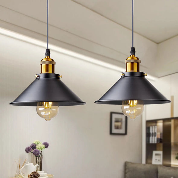 Black Vintage Industrial Pendant Light