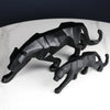 Modern Abstract Black Panther Sculpture