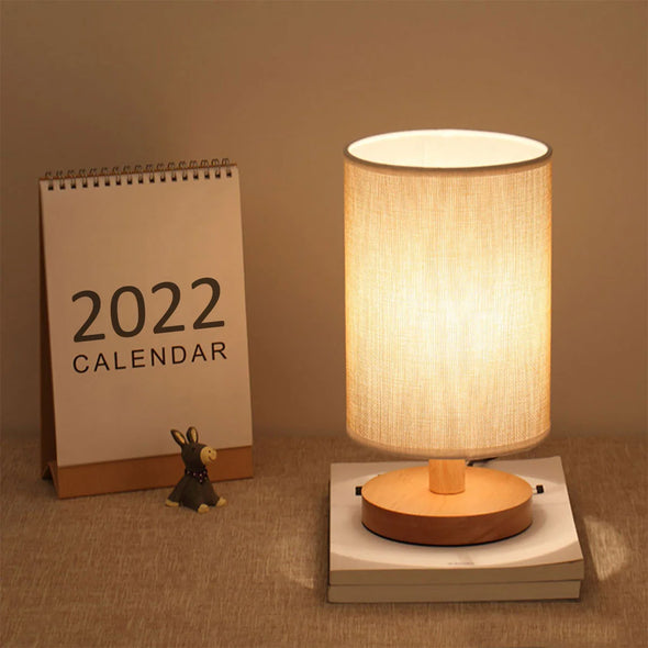 Cylinder Wooden Table Lamp