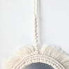 Hanging Wall Decorative Mirror With Macrame Fringe